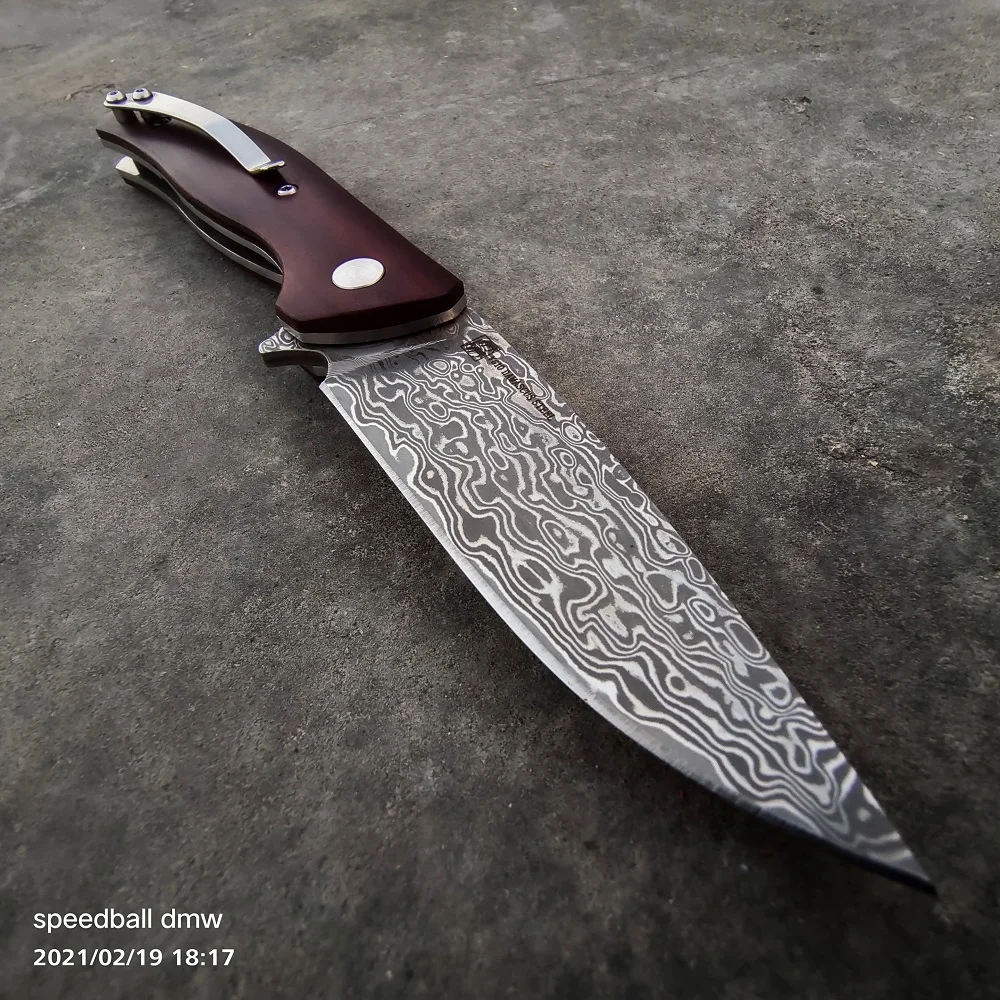 Складной нож JohnnyJamie из дамасской стали тактический резец для кемпинга выживания