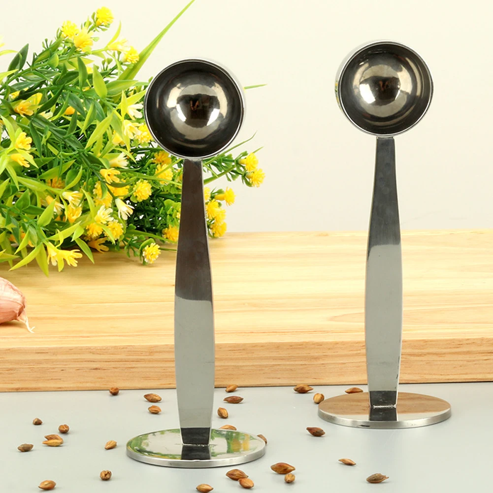 

Tea Tamper Spoon Kitchen Tools Silver Tamping Powder Press Coffee Scoop Measure With Stand Stamp Stainless Steel Accessories