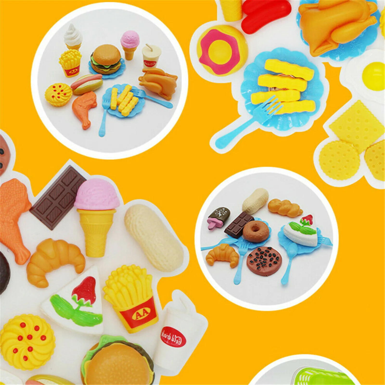 

2020 34/35pcs Kids Pretend Role Play Toy Kitchen Pizza Hamburger Food Cutting Sets Children Gifts