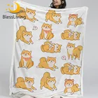 Blesslife Шиба ину плюшевое одеяло, каваи, собака, мягкое пушистое одеяло, животное, шерпа, одеяло, мультяшный принт, забавные постельные принадлежности, Прямая поставка