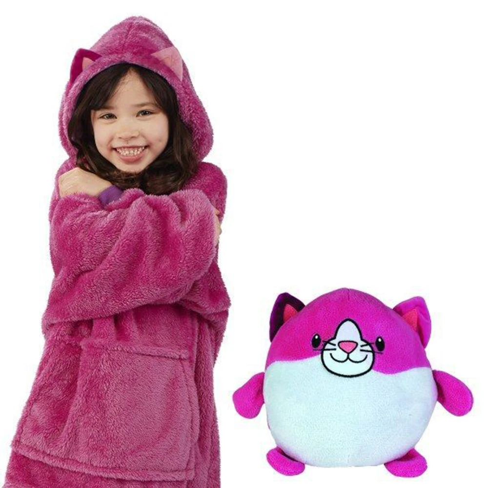 Kids Pets Hoodie Blanket Children's Sweatshirt Pet Wearable Blankets Soft Hooded Coats Fleece Winter Toy With Hoodies BK025 | Дом и сад