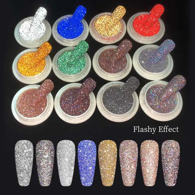 

1Box Sea Salt Nail Powder iridescent Reflective Nail Glitter Sparkly Chrome Pigment Dust Gel Nail Polish Manicures Decorations