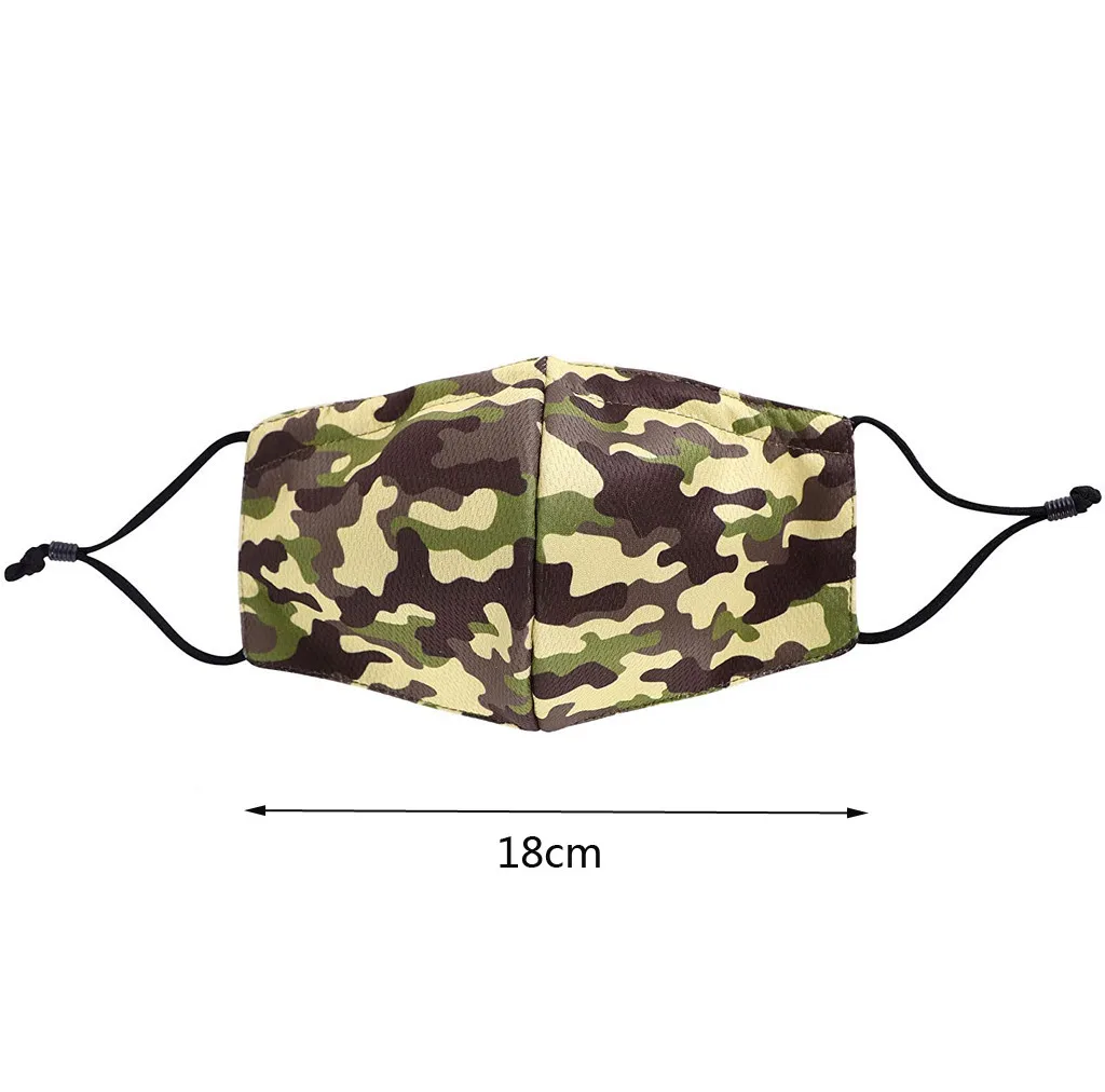 

4pc Camouflage PM2.5 Dustproof Mouth Mask Cotton Face Mouth Mask Cartoon Face Reusable Fabric Anti-dust Pollution Mask#E5