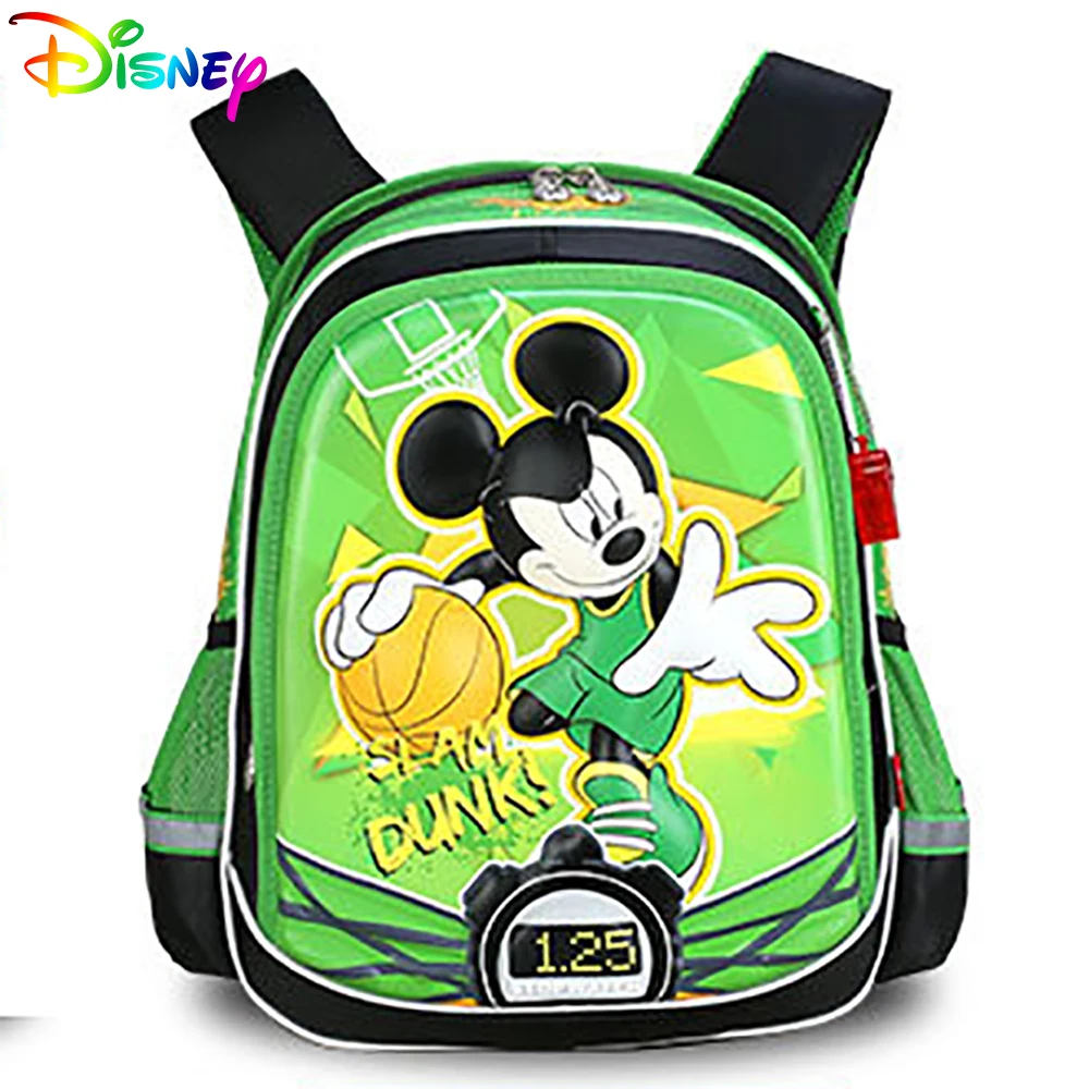 

Disney Student Backpack For Kids Mickey Basketball Pattern Cartoon Waterproof Children Knapsack Teenager Design Schoolbag Gifts