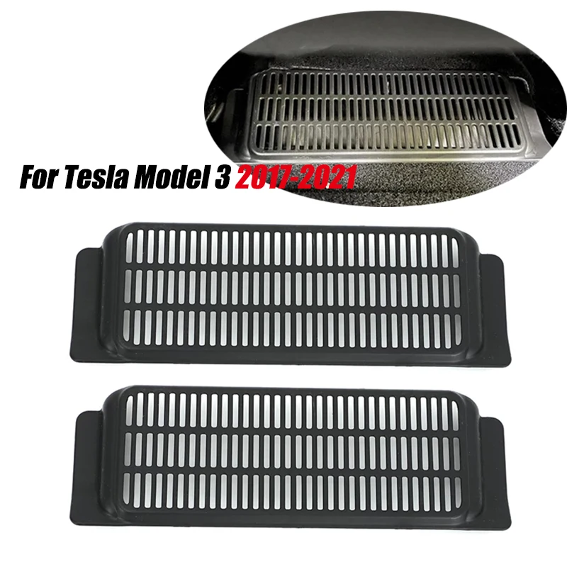 

Car Air Outlet Cover For Tesla Model 3 2017 2018 2019 2020 2021 Model3 LR Under Seat Air Vent Anti-blocking Dust Cover Net 2PCS