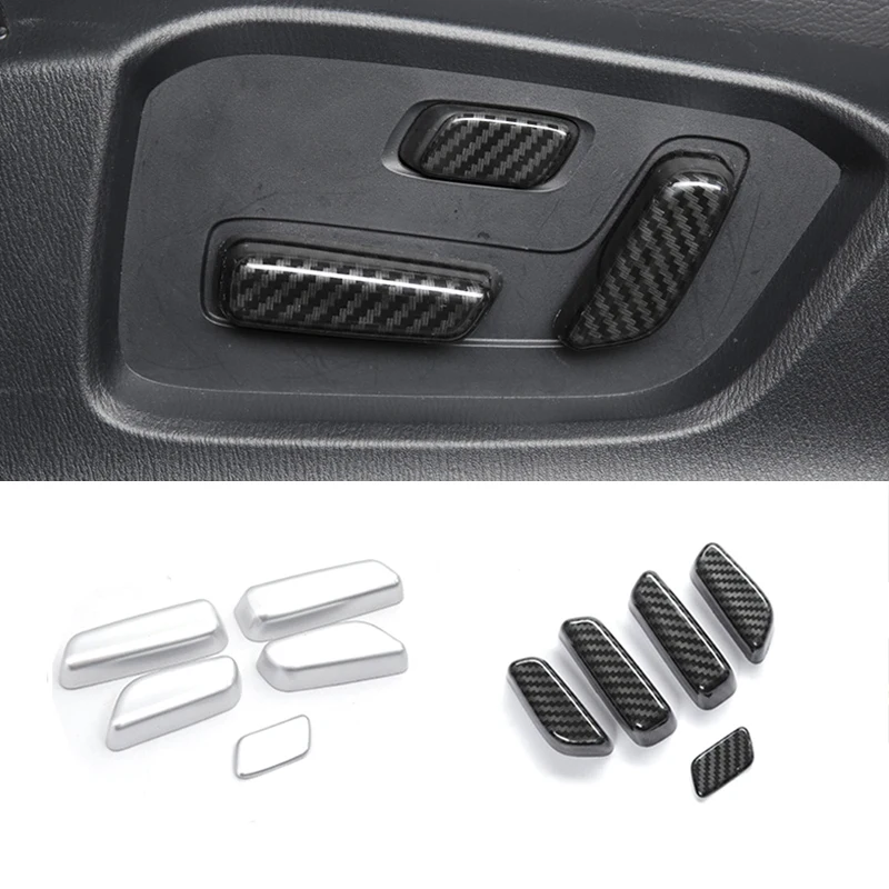 

ABS Carbon fiber Interior Car Seat adjustment Switch Cover Trim Car styling For Mazda CX-5 6 Atenza 2017-2020 Accessories 5pcs