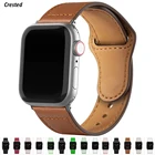 Ремешок кожаный для Apple watch band 44 мм 40 мм, браслет из натуральной кожи для iWatch band 42 мм 38 мм, Apple watch 6 5 4 3 se