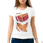 Забавная женская футболка, футболка для мышц, мужские футболки для брюшных мышц, черные футболки, мужская одежда 3d, модные облегающие Топы в стиле панк-рок