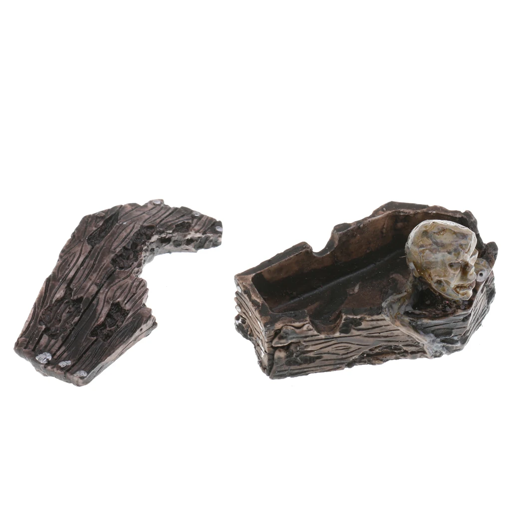 Фигурка из смолы зомби в гробе поделки ручной работы для украшения дома и офиса |