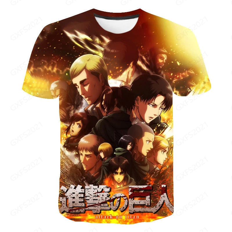 

Summer's Latest 3D t-Shirt Men's And Women's Cartoon Attack On Titan Printed T-Shirt Versatile Harajuku Style Party Must Hot