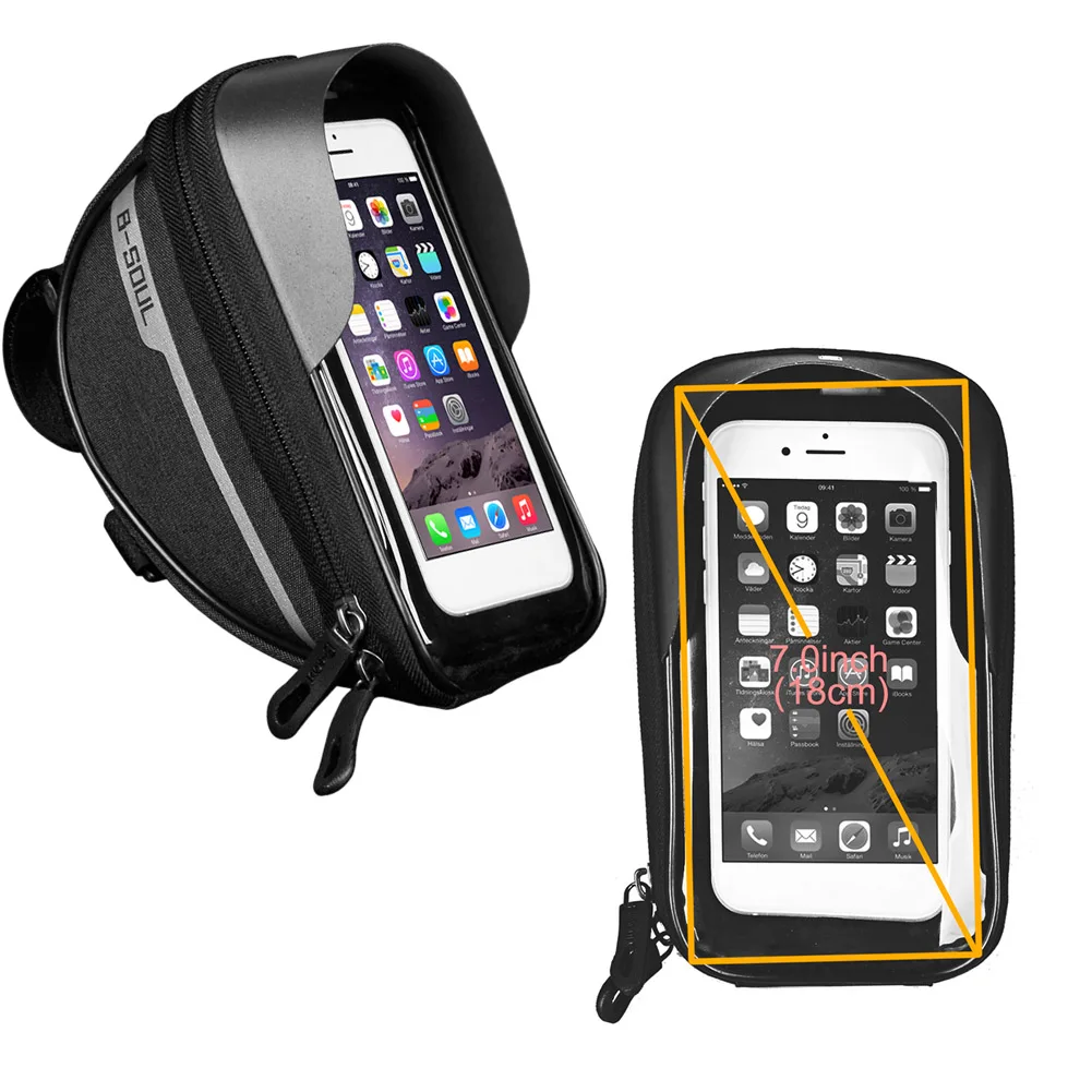 

1 Pcs MTB Bike Top Tube Pannier Bicycle Polyester Phone Bag Bicycle Front Frame Touch Screen Waterproof Phone Bag