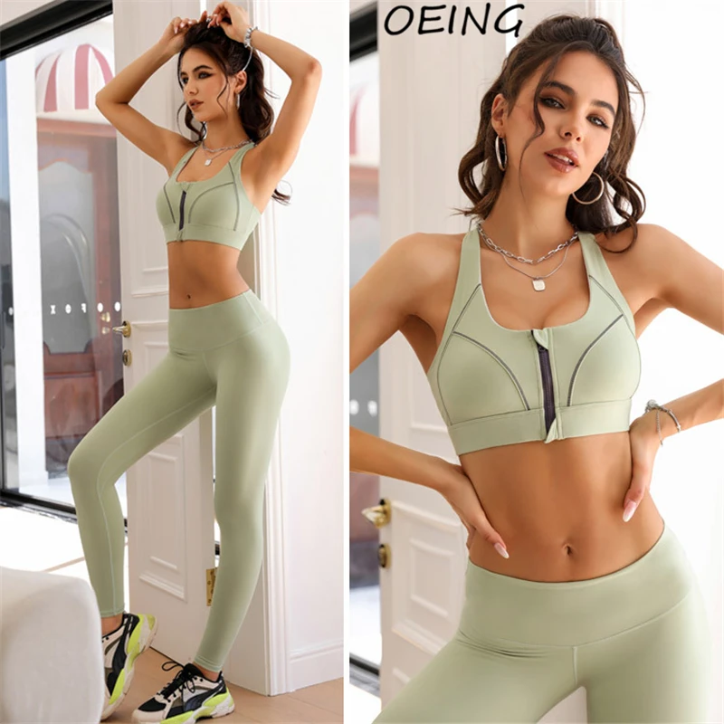 

Женская одежда для фитнеса, комплект из двух предметов для йоги, бесшовные леггинсы и спортивные бюстгальтеры, комплекты одежды для спортза...