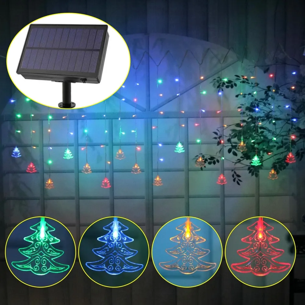Solar String Lights 3.5M 96 LED Christmas tree Outdoor String Lights Waterproof Decorative String Solar Lights for Outdoor Garde