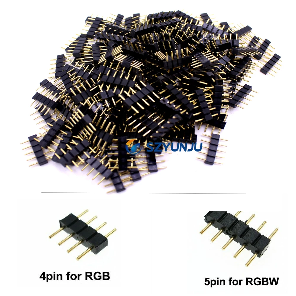 4pin RGB / 5pin RGBW Plug Male Connector For RGB/RGBW Female connector 5050 LED Strip Single Color led lighting | Обустройство дома