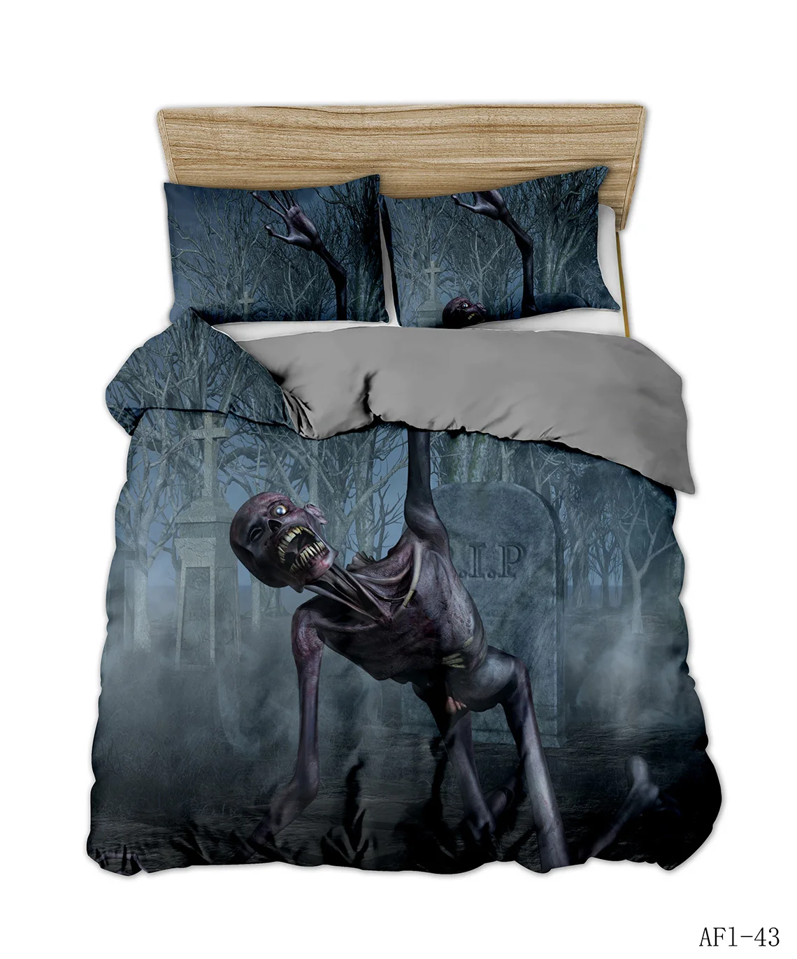 AHSNME New Skeleton Bedding Set Dropshipping Duvet Cover Sets Zombie Quilt Covers Skull Bedlinen King Queen Size | Дом и сад