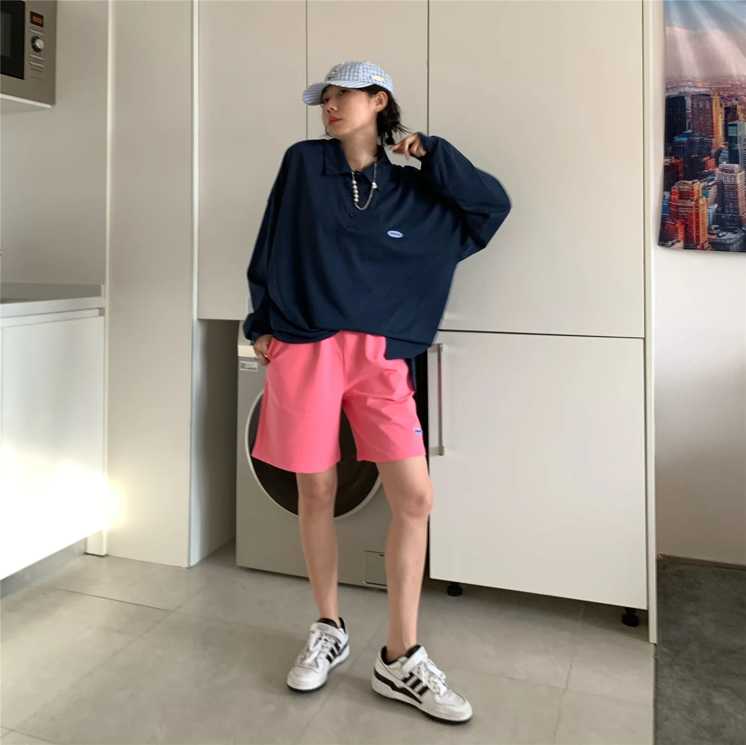 Однотонные повседневные спортивные шорты новинка 2021 летние прямые брюки-трубы с