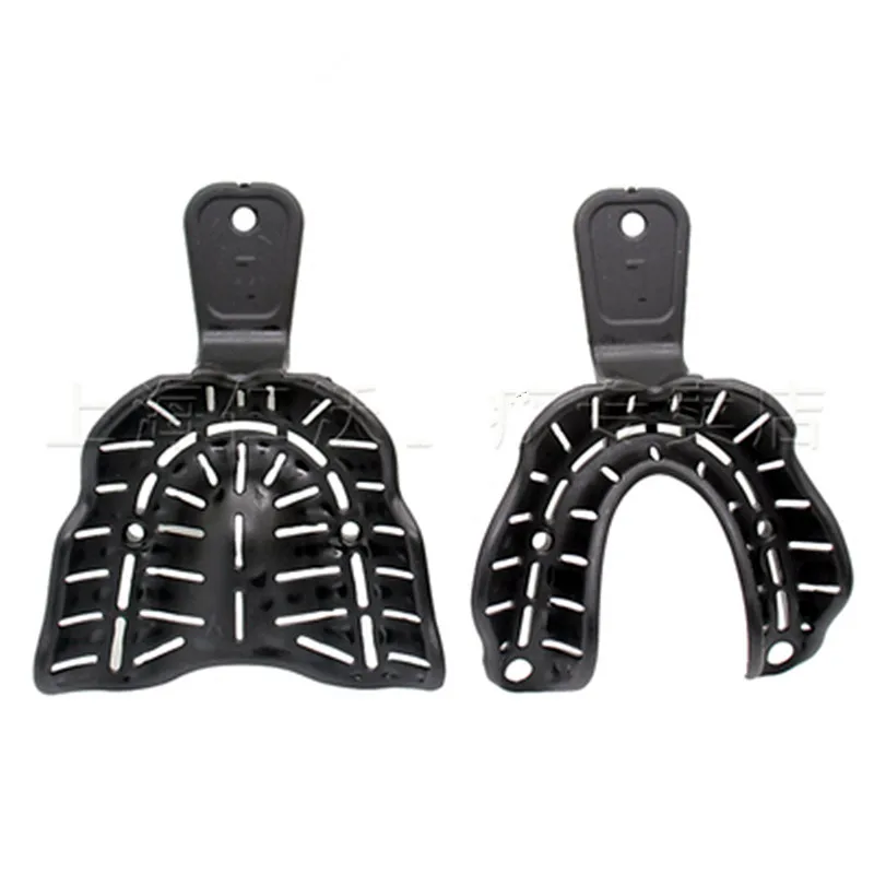 6 шт./партия черные стоматологические лотки из пластика и стали модель зубного