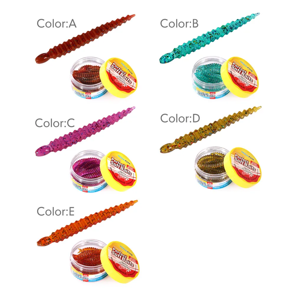 FSTK New Soft Leech Worm Lures 3inch 7.5cm 2g Dropshot Bass Pike Swimbait Rigs Plastic Baits Trout Worm