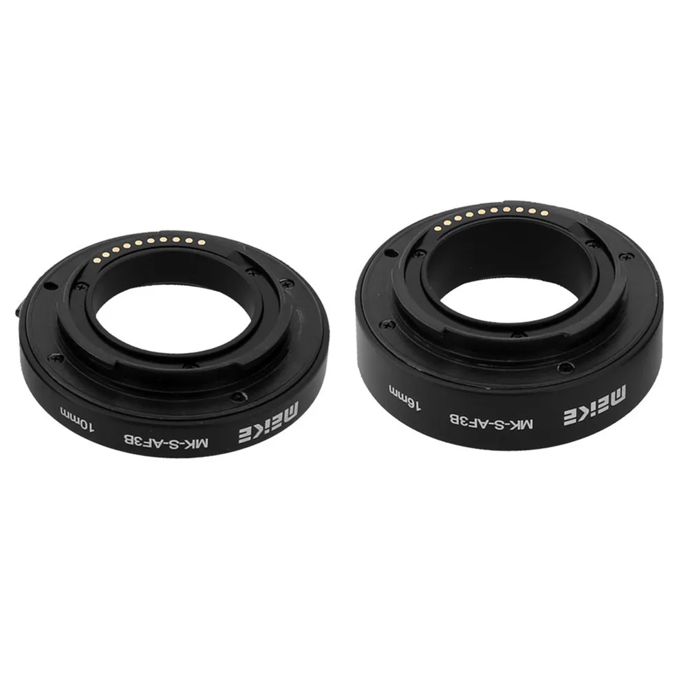 Meike MK-S-AF3-B Plastic Extension Tube Close Shot Adapter Ring Lens for Auto Focus Sony NEX Micro DSLR 10mm 16mm E-Mount Camera