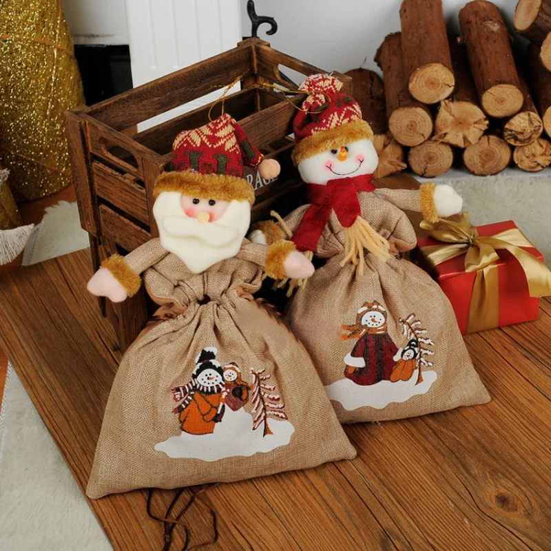 Элегантные носки с милым Санта Клаусом Подарочная сумка детские рождественские