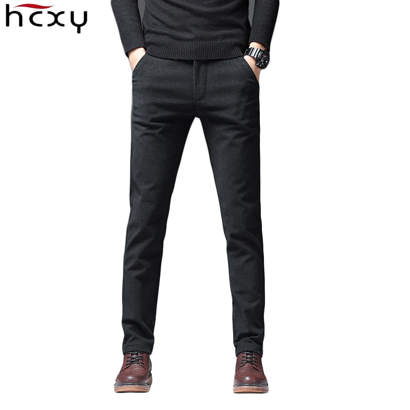 Новинка Осень-зима 2021 мужские брюки HCXY утепленные деловые длинные большого