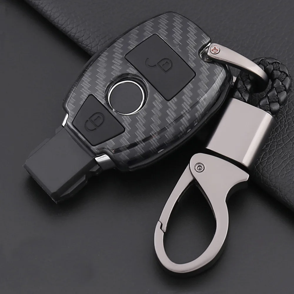 Силиконовый чехол для автомобильного ключа с узором из углеродного волокна