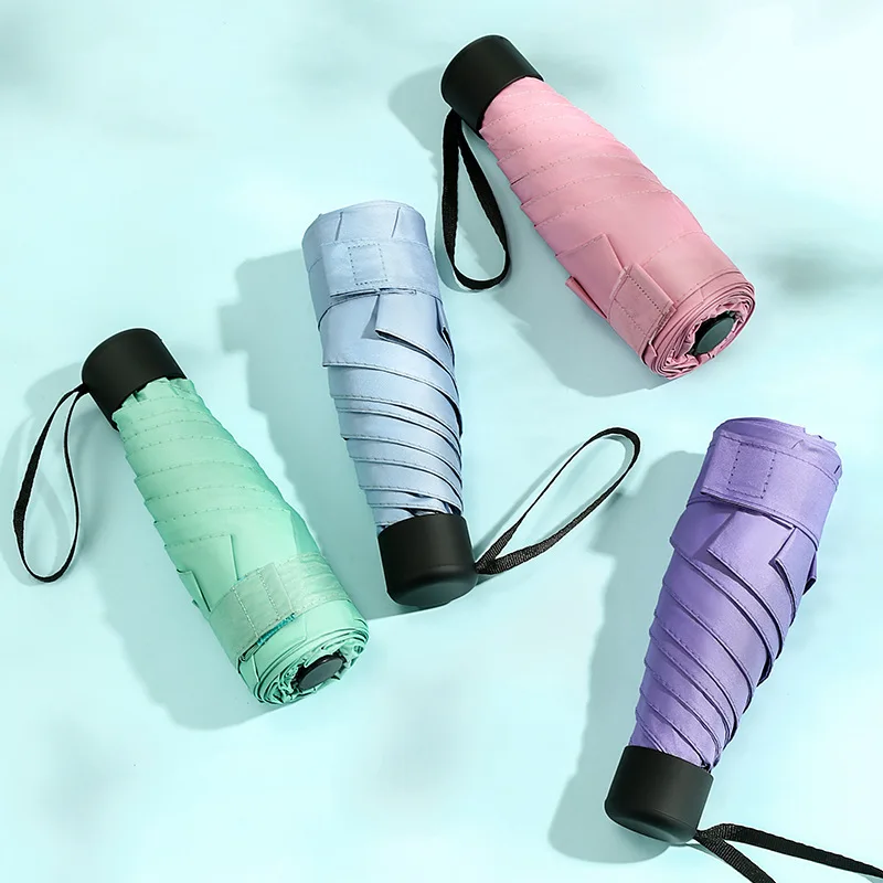 

Fashion Lightweight Mini Folding Umbrella Rain Women Gift Men Small Pocket Parasol Girls Anti-uv Waterproof Portable Umbrellas