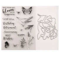silicone clear stamps cutting dies for scrapbooking stensicls birds animalsdiy paper album cards making transparent rubber stamp