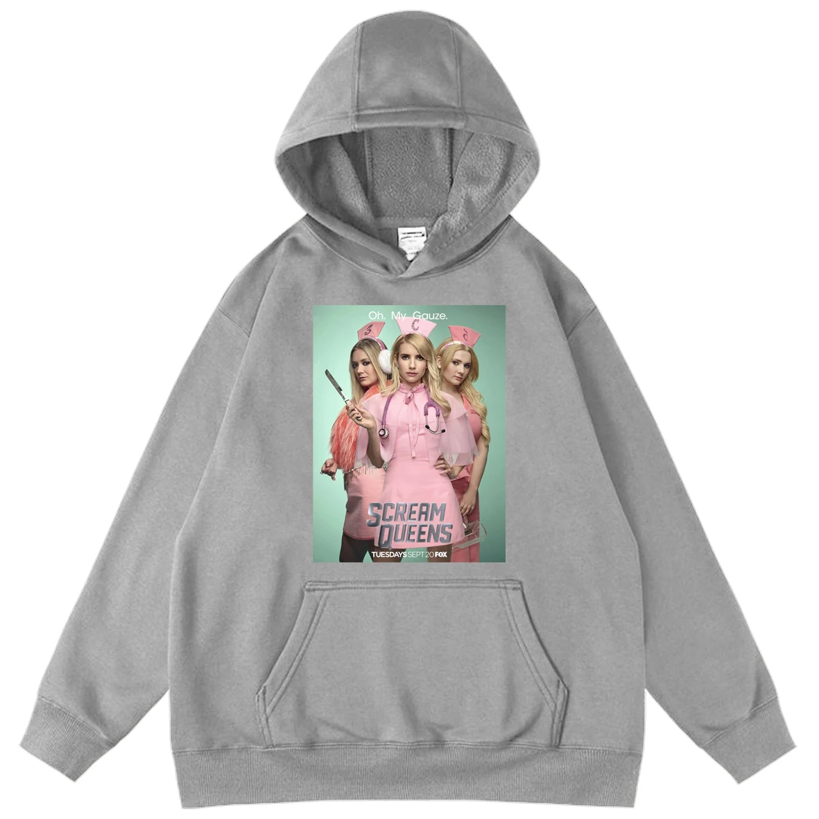 

Scream Queens Hooded Men's Oversized Sweatshirts Cool Mens Hoodies Harajuku Fleece Tops Unisex Boy Loose Long Sleeve Hoodie
