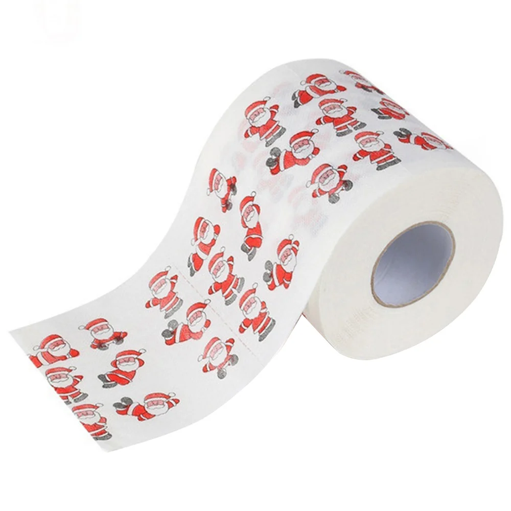 

Рождественская туалетная бумага, домашний туалетный рулон с Санта Клаусом, туалетная бумага, рождественские принадлежности, Рождественски...