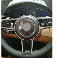 dry carbon fiber car steering wheel logo cover trim for porsche panamera macan 911