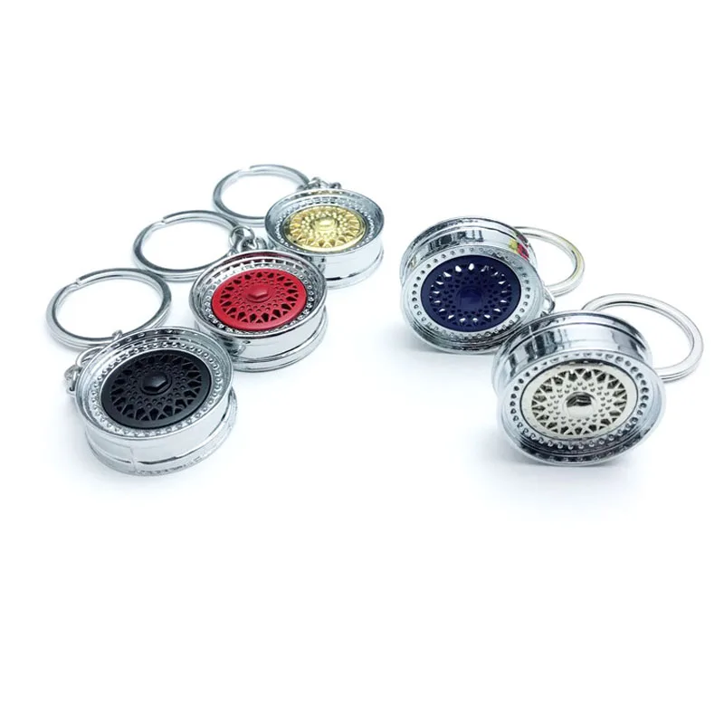 

Hot Wheel Rim Keychain Key ring 3D Keychain Creative Accessories Auto Part Model Car Keyring Key Chain for Toyota