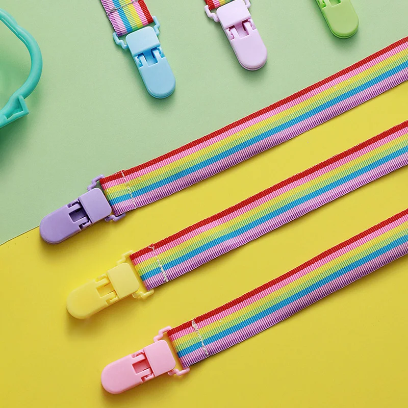 

1pcs Rainbow Children Pacifier Clips Chains Soother Holder Baby Pacifier Dummy Clip Nipple Holder Nipples Chupetas Clip Chains