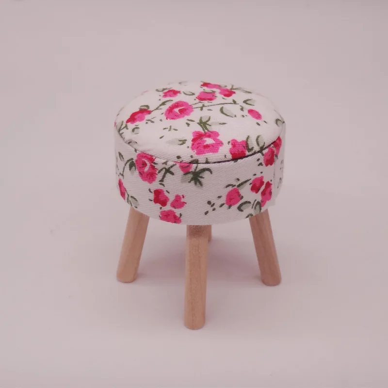 

1:12 Diy Dollhouse Furniture Handmade Miniature Model Art Kitchen Garden Fabric Stool
