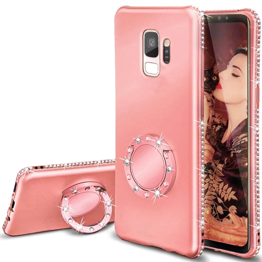 Алмазный чехол для samsung Galaxy A7 A8 A6 плюс 2018 A5 A3 2017 Крышка J8 J6 J4 J3 J7 J5 Prime Pro кольцо -