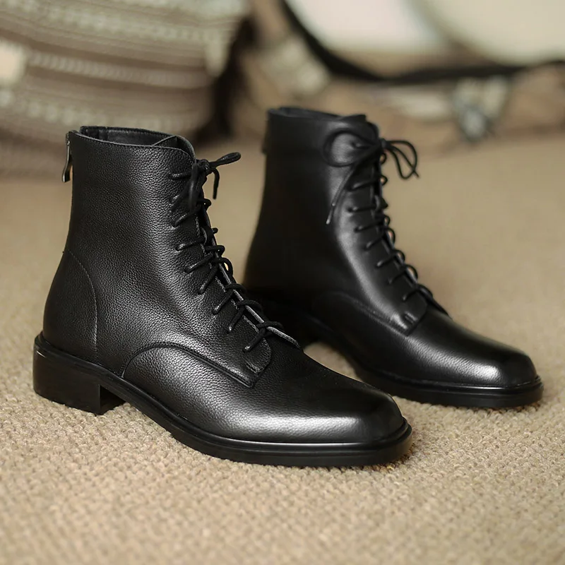 Ботинки мартинсы Mordoan из натуральной воловьей кожи на плоской подошве с