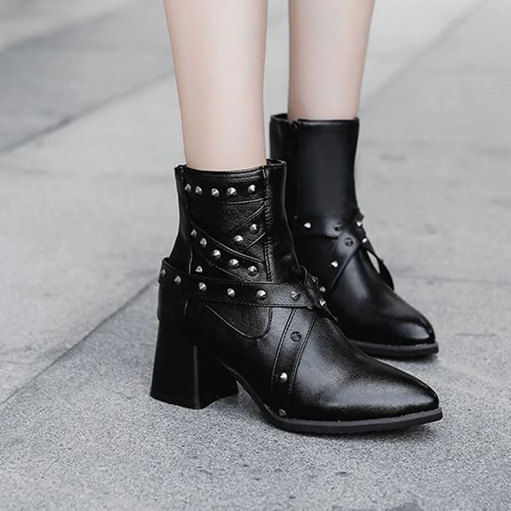 SAGACE/Модные женские короткие ботильоны на платформе Ботинки толстом каблуке