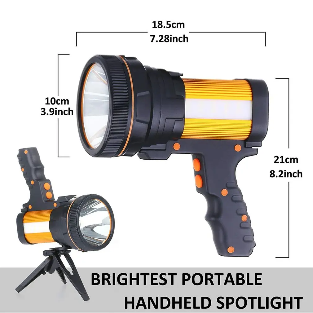 

Handheld Searchlight 5 Light Modes Super Bright With Ergonomic Handle And Side Light Searchlight Flashlight