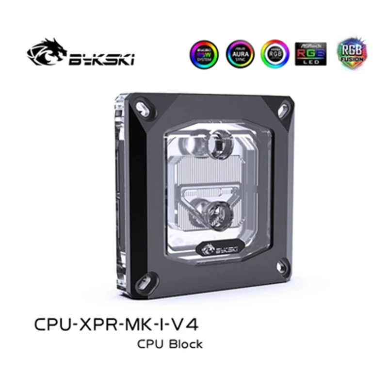 Водяной блок для процессора Bykski INTER I7 LGA 115x2011 2066 1366 5V ARGB / 12V RGB AURA SYNC CPU XPR MK I V4|Кулеры
