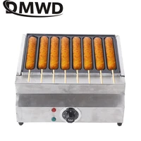dmwd commercial electric crispy french hot dog lolly stick baking machine 8 grids muffin corn sausage grill waffle snacks maker