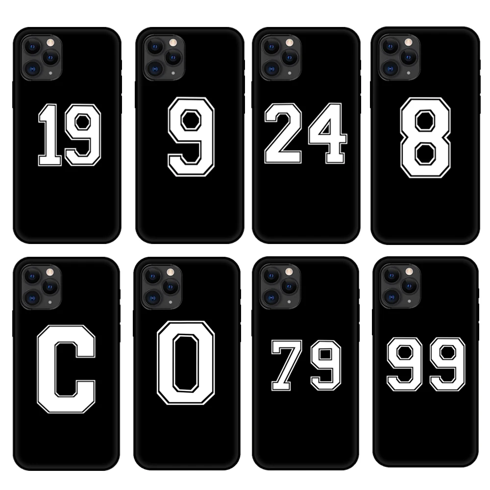 black tpu case for iphone 5 5s se 6 6s 7 8 plus x 10 cover for iphone xr xs 11 pro max case football lucky number free global shipping