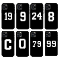 Black tpu case for iphone plus cover for iphone pro MAX case Football Lucky number