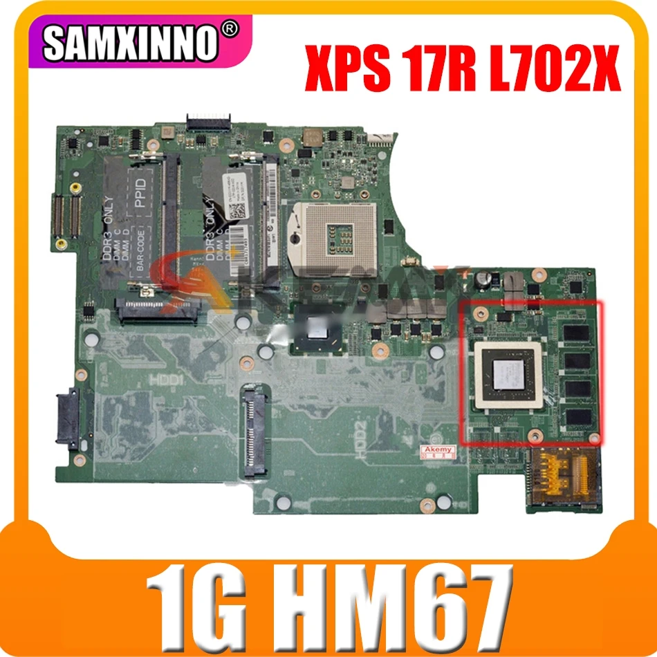 

Original Laptop motherboard For DELL XPS 17R L702X 2D Mainboard CN-0JJVYM 0JJVYM DAGM7MB1AE1 N12E-GE2-B-A1 1G HM67
