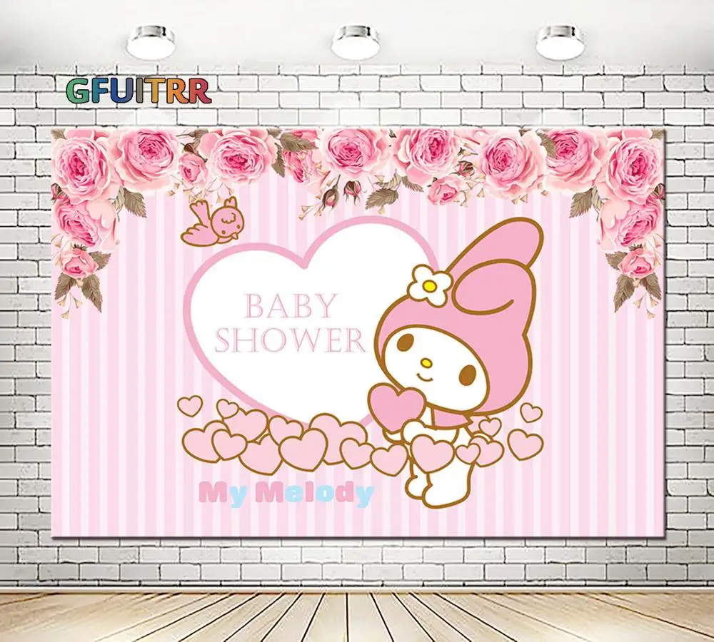 Виниловый фон для студийной фотосъемки с изображением девочки мелодии цветов