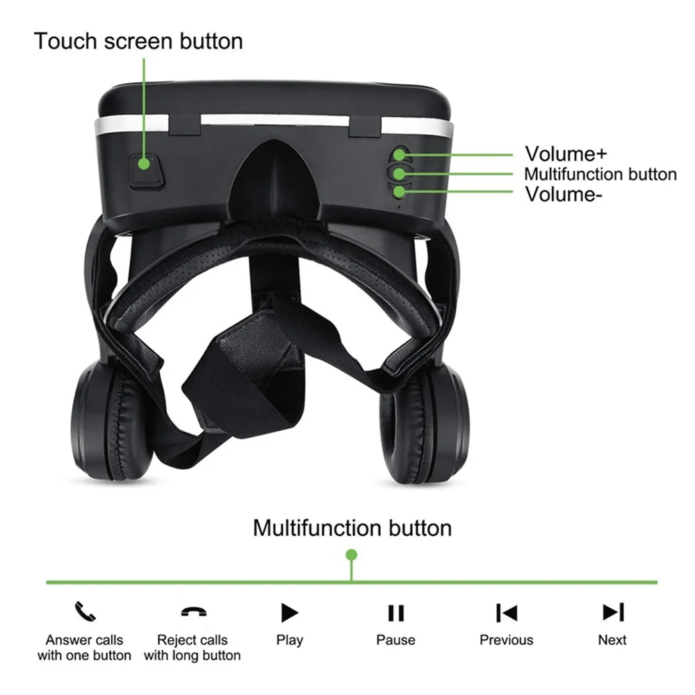 3D VR гарнитура Bluetooth очки виртуальной реальности Google Cardboard для ТВ фильмов видео игр