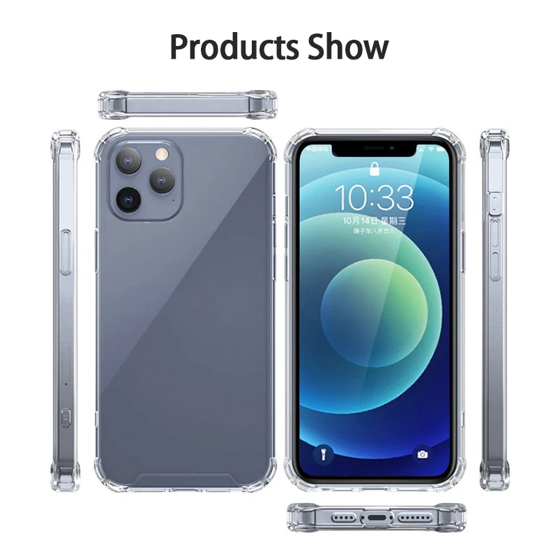 

Luxury Transparent Shockproof Silicone Case For iPhone 13 Pro Max Mini Case Silicone Back Cover