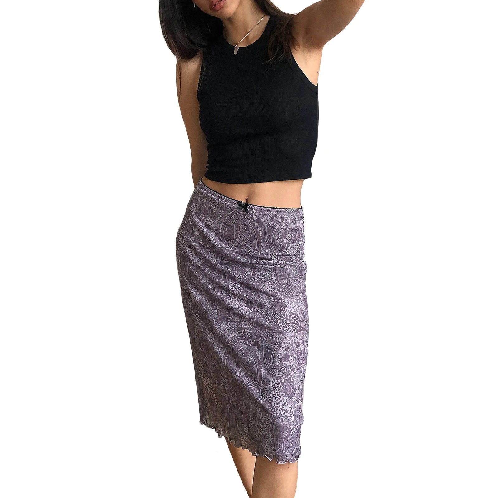 

Summer A-line Long Skirt Women Floral Print High Waist Beach Dress Ladies Slim Fit Long Skirt Casual Dress