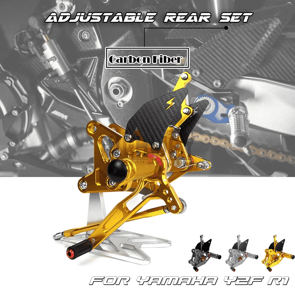 

Motorcycle CNC & Carbon Fiber Footrest Rear Sets Adjustable Rearset Foot Pegs for KAWASAKI NINJA ZX6R 636 ZX-6R 2005-2006