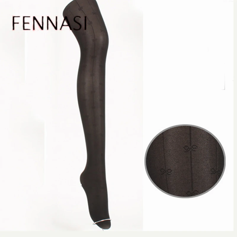 FENNASI, сетчатые колготки в горошек, липкие женские колготки, модные, сексуальные, тонкие, черные, милые, с бантом, с принтом, в полоску, популярные, женские колготки