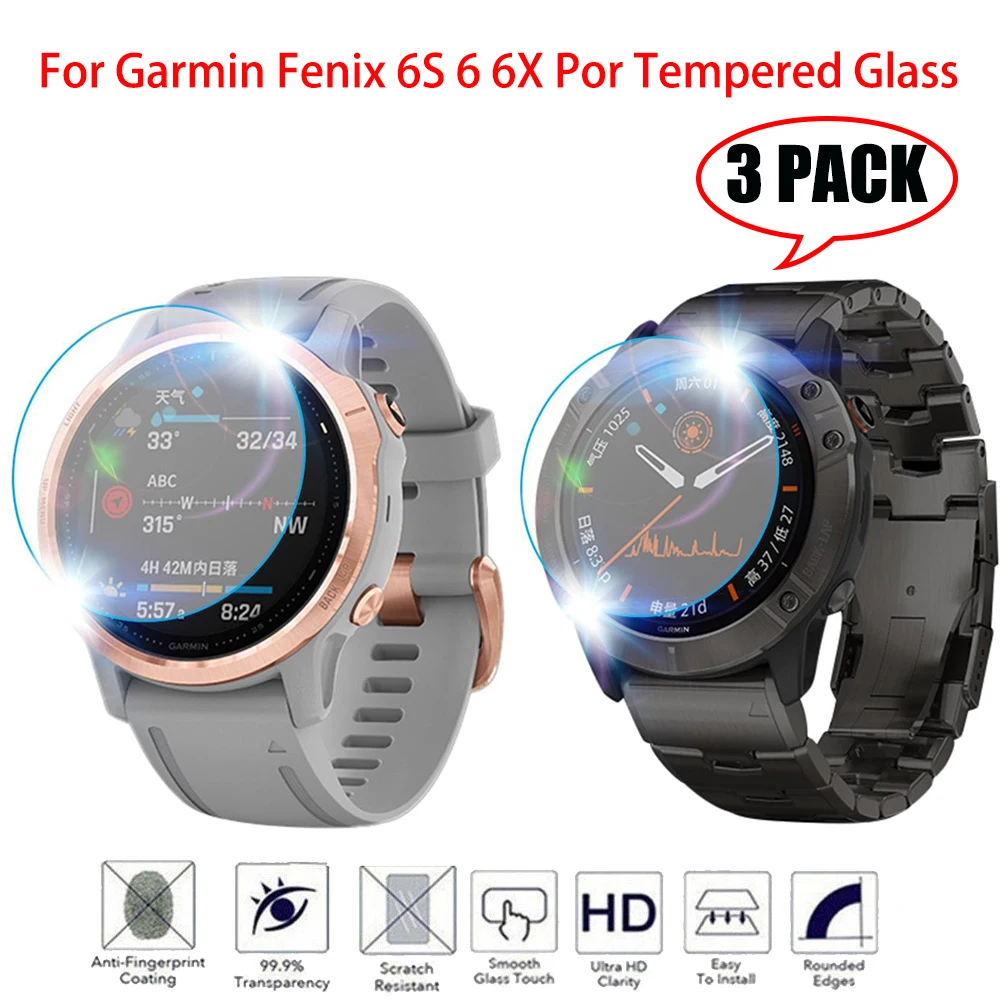 3 шт. закаленное стекло для Garmin Fenix 5 5s Plus 6S 6X 6 Pro Ультра прозрачная Пленка